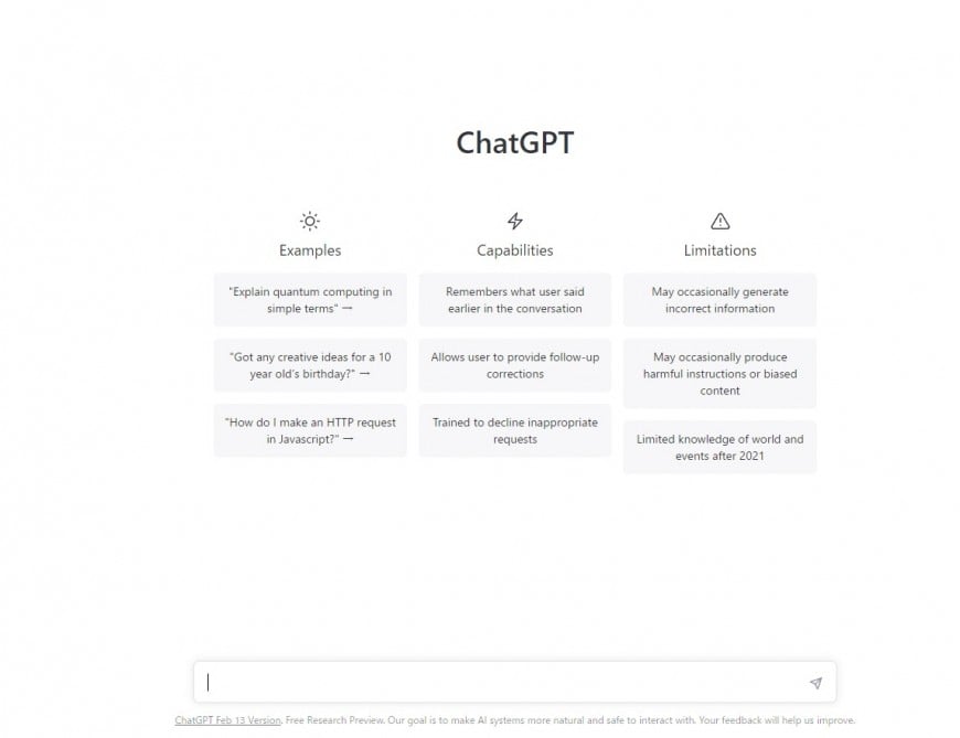 ChatGPT　トップ画面